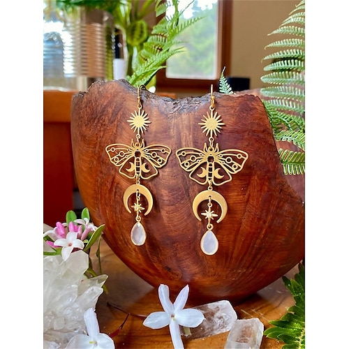 

Mujer Pendientes Vintage Exterior Mariposa Arete