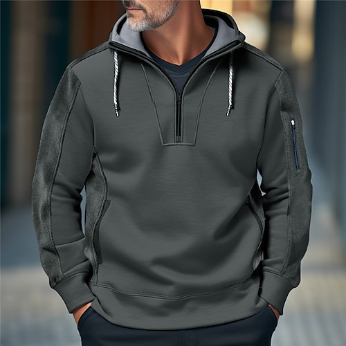 

Herren Hoodie Sweatshirt Kapuze Kapuzenshirt mit durchgehendem Reißverschluss Schwarz Armeegrün Grau Mit Kapuze Glatt Sport Natur Täglich Festtage Strassenmode Cool Brautkleider schlicht Frühling