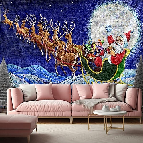 

Weihnachten Weihnachtsmann hängender Wandteppich, Wandkunst, großer Wandteppich, Wanddekoration, Fotografie, Hintergrund, Decke, Vorhang, Zuhause, Schlafzimmer, Wohnzimmer, Dekoration