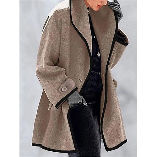 

Damen Mantel Outdoor Strasse Freizeitskleidung Herbst Winter Lang Mantel Regular Fit Windundurchlässig warm halten Zeitgenössisch Stilvoll Brautkleider schlicht Jacken Langarm Glatt Mit Taschen