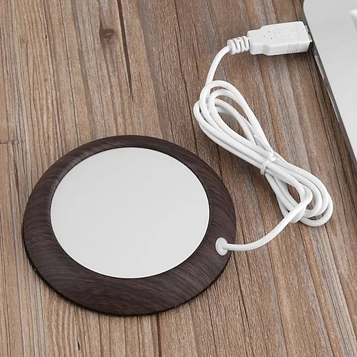 New Listed Cup Warmer USB Coffee Mug Electric Heater Plate Desktop Wood  Grain Cup Warmer Mug Mat Tea Coffee Milk Heater Pad Coasters For Office &  Home