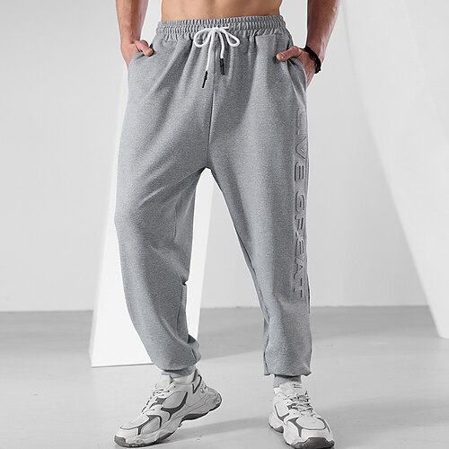 

Men's Sweatpants Joggers Trousers Pocket Drawstring Elastic Waist Plain Comfort Breathable Outdoor Daily Going out Fashion Casual Black White