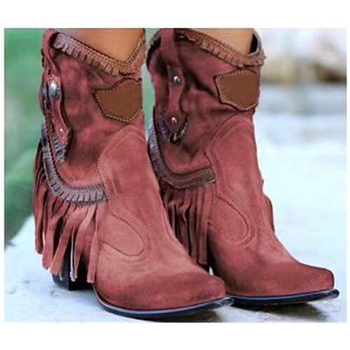 

Mulheres Botas Sapatos de camurça Botas desleixadas Tamanhos Grandes Ao ar livre Diário Botas Botas Tornozelo Mocassim Salto de bloco Ponta Redonda Vintage Elegante Caminhada Couro Ecológico zíper