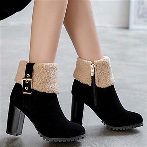 

Mujer Botas Botas de nieve Tallas Grandes Exterior Diario Forrado con Lana Botines Botines Talón de bloque Dedo redondo Básico Casual Minimalismo Cuero Sintético Piel Sintética Mocasín Color sólido