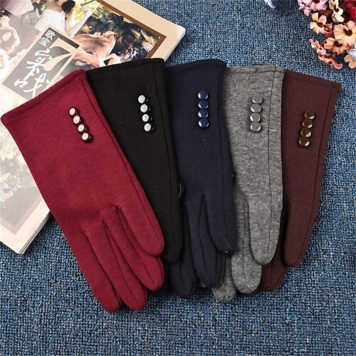 

Femme Mode Extérieur Couleur monochrome Gants