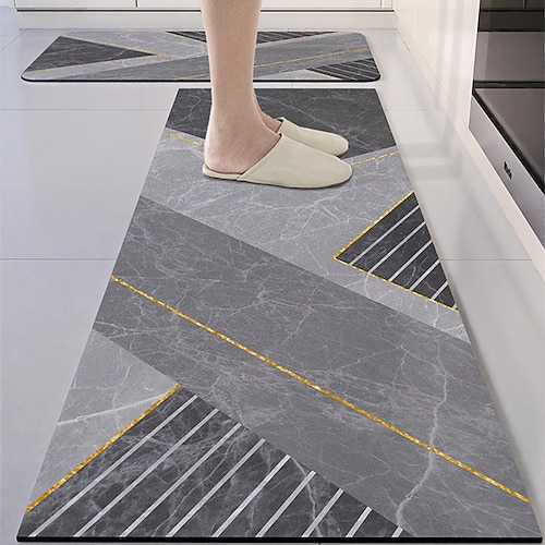 

Marble Pattern Kitchen Mat Non-Slip Oil Proof Rug Indoor Outdoor Mat Bedroom Decor Bathroom Mat Entrance Rug Door Mat