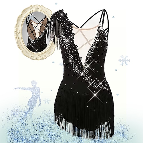 blue dress for baby girl Chloe Noel Black DLV04 Ice Figure Skating Dress – Icesk8