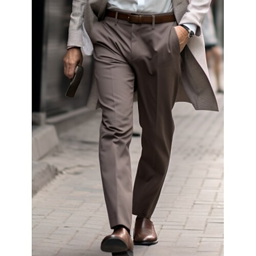 

Hombre pantalones de traje Pantalones Pantalones de traje Bolsillo Plano Comodidad Transpirable Exterior Diario Noche Moda Casual Negro Café