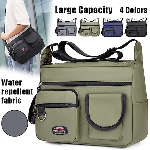 

Homens Bolsa crossbody Bolsa de ombro Bolsa Hobo Tecido Oxford Ao ar livre Diário Feriado Ziper Grande Capacidade Prova-de-Água Leve Côr Sólida Bloco de cor Exército verde Preto Azul Marinha