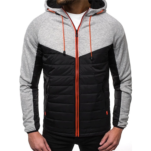 

Men's Hoodie Full Zip Hoodie Jacket Outerwear Black White Wine Navy Blue Blue Hooded Color Block Patchwork Sports Outdoor Daily Holiday Streetwear Cool Casual Fall Winter Clothing Apparel Hoodies