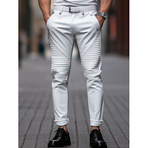 

Herren Hose Hosen Chinesisch Chino Chino Hosen Tasche Glatt Komfort Atmungsaktiv Outdoor Täglich Ausgehen Baumwollmischung Modisch Brautkleider schlicht Cachi scuro Weiß