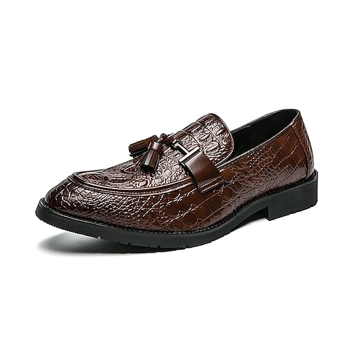 

Herren Loafer Slip On Abendschuhe Quasten-Müßiggänger Geschäftlich Hochzeit Party Abend PU Komfortabel Rutschfest Halbschuhe Schwarz Braun Frühling Herbst