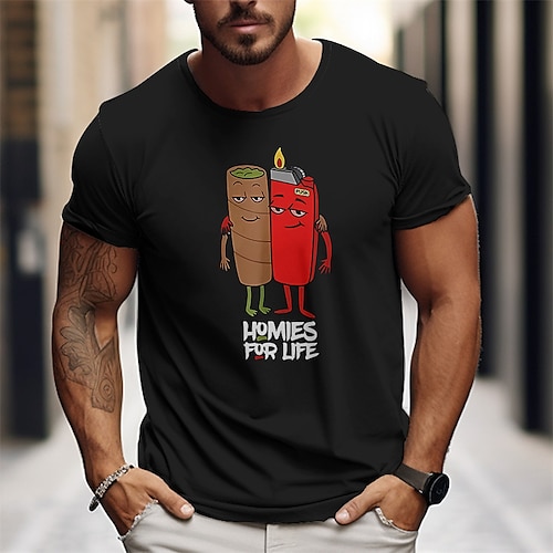 

Bande dessinée Texte du quotidien Dessin Animé Extérieur Homme 3D effet T-shirts drôles Casual Vacances T-shirt Noir Blanche Bleu Manche Courte Col Ras du Cou Chemise Eté Vêtement Tenue Normal S M L