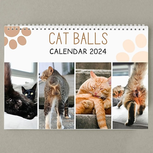 

Kalender 2024, Katzenunterseite, Kalender 2024, Weihnachten, Neujahr, Heimdekoration, Kalender, Büro, Schreibtischdekoration