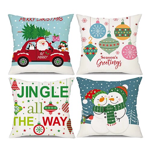 

Decoraciones navideñas, funda de almohada de doble cara, 1 pieza, funda de cojín cuadrada decorativa suave, funda de almohada para dormitorio, sala de estar, sofá, silla