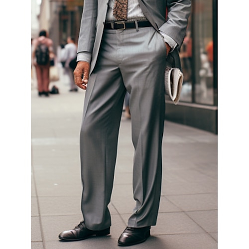 

Homens Social Calças Calças de Terno Bolsos Tecido Conforto Respirável Ao ar livre Diário Para Noite Moda Casual Preto Azul