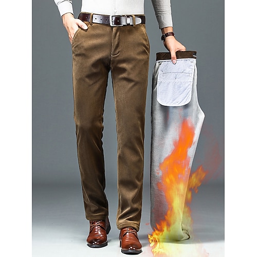 

Herren Anzughosen Fleecehosen Cordhose Hose Hosen Anzughose Tasche Glatt Komfort Atmungsaktiv Outdoor Täglich Ausgehen Modisch Brautkleider schlicht Cachi scuro Schwarz