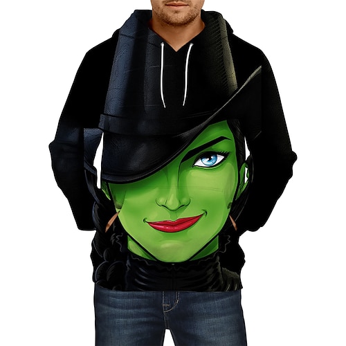 

Halloween Sorcière Cosplay Costume de Cosplay Sweat à capuche Chandail Imprime Classique Style de rue Sweat à capuche Pour Homme Femme Unisexe Adulte Impression 3D 100 % Polyester Plein Air Usage