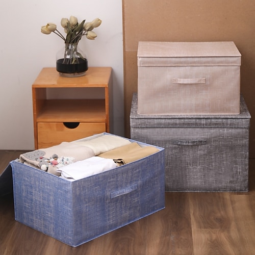 

Storage Cube Case, Storage Box with Lid, Clothes, Socks, Bra, Blanket, Miscellaneous Goods Storage, Organization, Foldable, Large Capacity, Dustproof, Moisture-proof, Durable, Breathable, Convenient Goods, Living Room