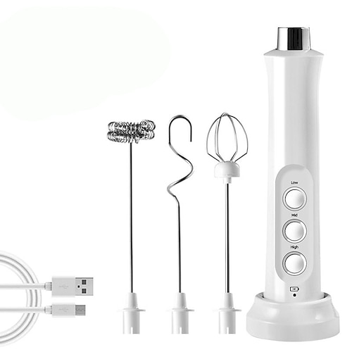 Electric Milk Frother Handheld Coffee Frothing Wand Foamer 3 In 1