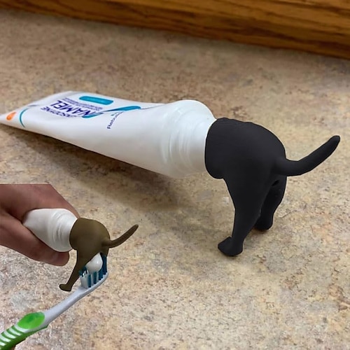 

Pooping Dog Butt Toothpaste Topper, Funny Toothpaste Dispenser Cap Self Closing Toothpaste Caps Toothpaste Squeezer Toothpaste Covers Bathroom Accessories