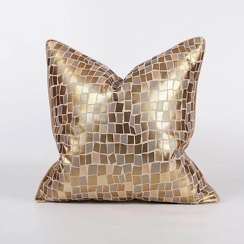 

Modern Minimalist Chopped Pillows Gold Geometric Small Square Brick Pattern Popular Pillow Cover Without Core