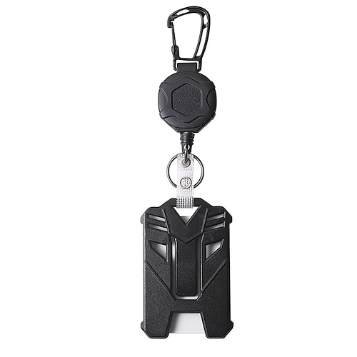 Retractable Heavy Duty Badge Reels With ID Badge Holder Tactical Id Card  Holder Vertical Id Holder With Carabiner Keychain Badge Reel 2024 - $9.99