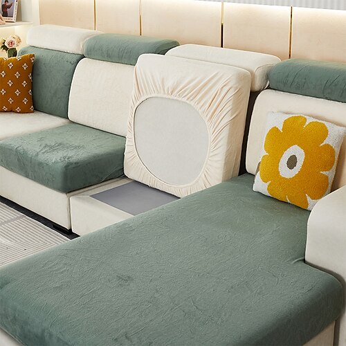 

Stretch-Sofa Sitzkissenbezug Schonbezug elastischer Couch-Anreihsessel 2er-Sessel 4- oder 3-Sitzer L-Form solide weich strapazierfähig waschbar