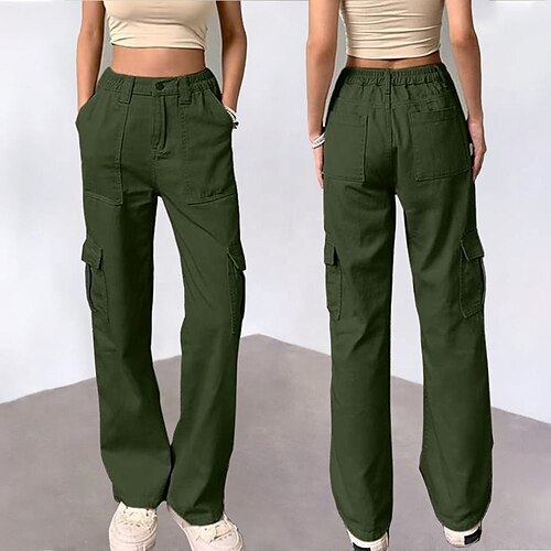 

Women's Cargo Pants Hiking Pants Trousers Work Pants Outdoor Regular Fit Adjustable Breathable Quick Dry Comfortable Bottoms Elastic Waist Black Army Green Cotton Hunting Fishing Climbing S M L XL XXL