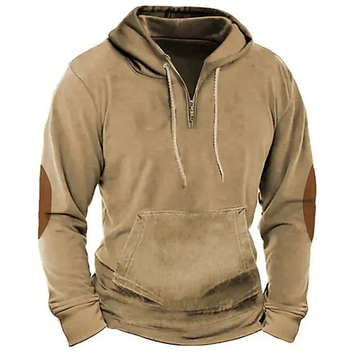 

Homme Sweat à capuche Sweats à capuche zippés Noir bleu marine Marron Vert Capuche Plein Poche Sport Loisir du quotidien Vacances Vêtement de rue Frais Décontractées Printemps Automne Vêtement