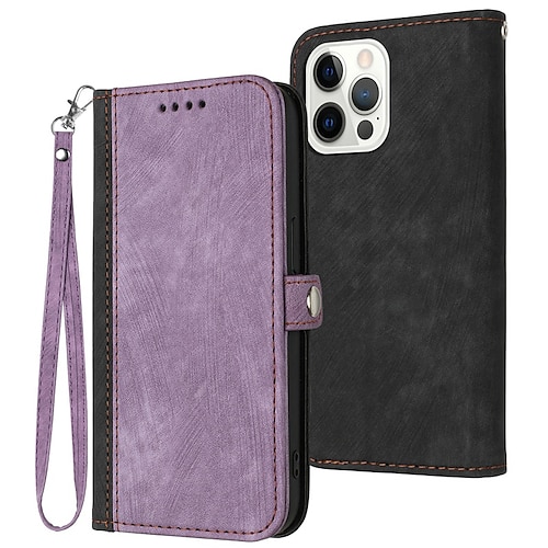 

Phone Case For iPhone 15 Pro Max Plus 14 13 12 11 X XR XS 8 7 Wallet Case Flip Cover with Stand Holder Magnetic with Wrist Strap Retro TPU PU Leather