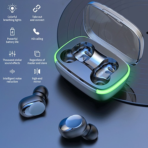 

New TWS Earphone Wireless Stereo Bluetooth-compatible 5.1 Earphones HiFi Stereo Sound Sport Waterproof Mini In-ear Earbuds With Mic Handfree