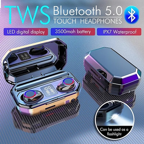 

Tws 3500mah batterie externe réduction de bruit casque bluetooth 5.0 écouteurs sans fil hifi 9d stéréo écouteurs casque de jeu