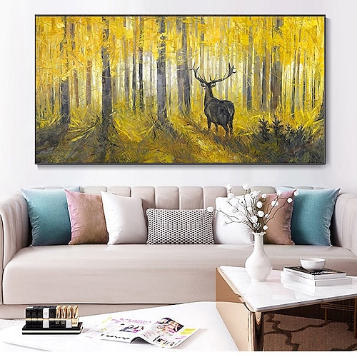 

Hecho a mano pintado a mano arte de la pared moderno bosque de otoño pintura al óleo a mano paisaje moderno mural pintura abstracta original bosque planta lienzo decoración del hogar decoración lienzo