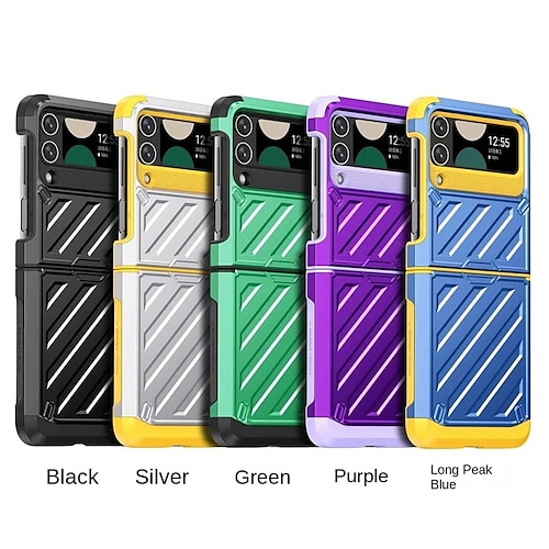 

teléfono Funda Para Samsung galaxia Z Flip 5 Z Flip 4 Z Flip 3 Funda Trasera Desmontable Protección de 4 esquinas Antigolpes Retro Armadura ordenador personal Silicona