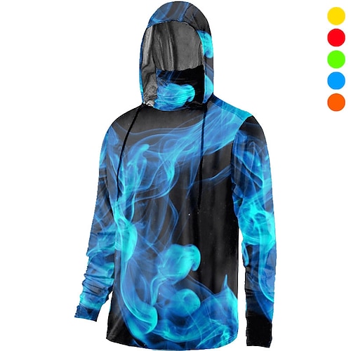 

Hombre Camisa de pesca Con Capucha Exterior Manga Larga Protección UV Transpirable Secado rápido Ligero Reductor del Sudor Camiseta Primavera Otoño Exterior Pesca Acampada y Senderismo Azul marinero