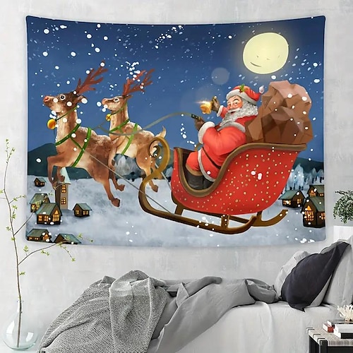 

Weihnachten Weihnachtsmann hängender Wandteppich, Wandkunst, großer Wandteppich, Wanddekoration, Fotografie, Hintergrund, Decke, Vorhang, Zuhause, Schlafzimmer, Wohnzimmer, Dekoration