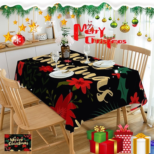 

nappe de Noël décor rectangle, Noël, nappe jacquard pour salle à mangeramp; décoration de vacances