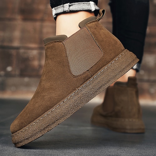 

Hombre Botas Botines chelsea Vintage Deportivo Casual Exterior Diario PU Templado Antideslizante Botines / Hasta el Tobillo Mocasín Negro Marrón Caqui Otoño Invierno
