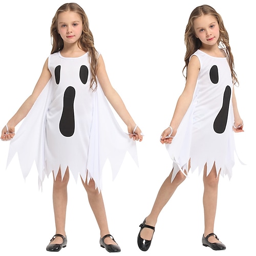 

Halloween Geist Cosplay Kostüm Halloween-Kleid Kinder Mädchen Cosplay Halloween Karnival Leistung Party / Abend Halloween Karneval Maskerade Einfache Halloween-Kostüme