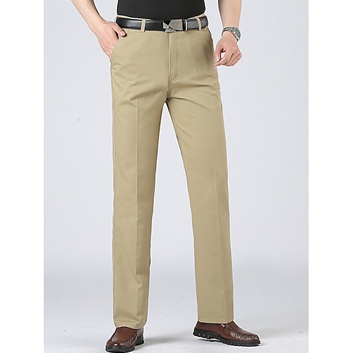 

Herren Hose Hosen Chinesisch Chino Chino Hosen Tasche Glatt Komfort Atmungsaktiv Outdoor Täglich Ausgehen 100% Baumwolle Modisch Brautkleider schlicht Schwarz Grün