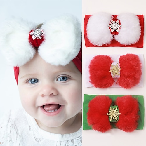 

2 Pieces Baby Unisex Active Christmas Gifts Graphic Cotton Hair Accessories Christmas green / White / Red One-Size