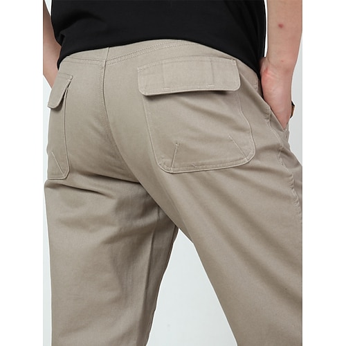 

Homme Pantalon Chino Pantalon chino Poche Plein Confort Respirable Extérieur du quotidien Sortie 100% Coton Mode Décontractées Noir Kaki