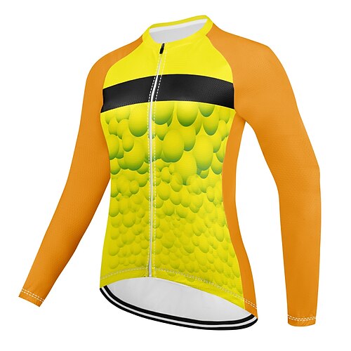 

Women's Cycling Jersey Long Sleeve Bike Jersey with 3 Rear Pockets Mountain Bike MTB Road Bike Cycling Cycling Breathable Quick Dry Ultraviolet Resistant Yellow Novelty Sports Clothing Apparel