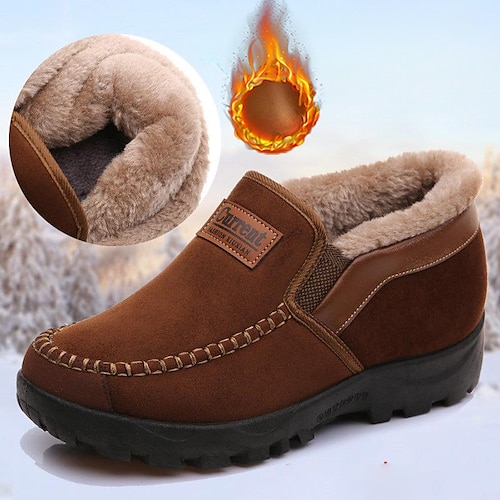 

Homens Botas Sapatos de inverno Forro de Lã Casual Ao ar livre Diário Tecido Quente Respirável Confortável Mocassim Cor de café Preto Verde Escuro Bloco de cor Outono Inverno