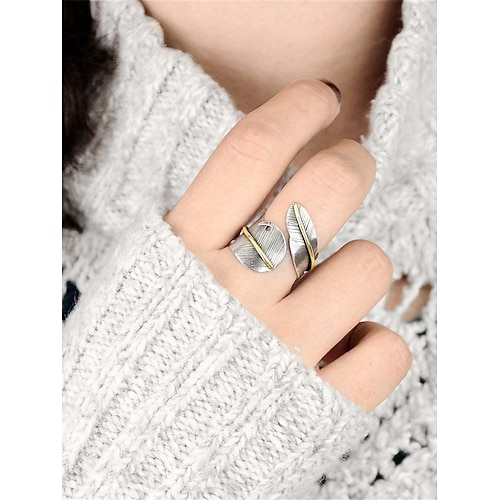 

Damen Ringe Vintage Outdoor Feder Ring