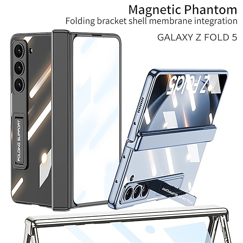 

teléfono Funda Para Samsung galaxia Z Fold 5 adsorción magnética con Soporte Claro doblez Transparente ordenador personal