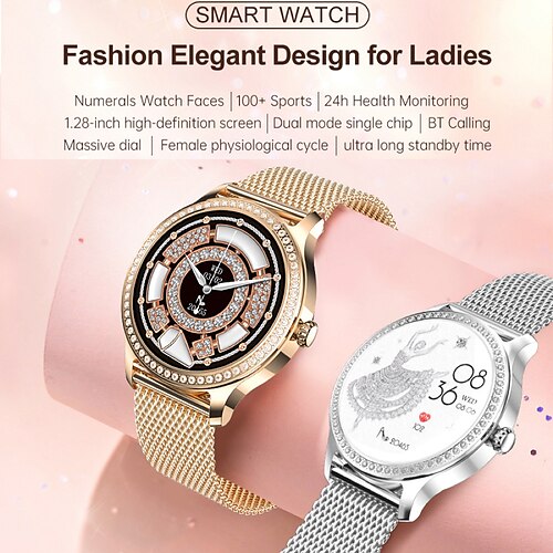 

696 LW105 Smart Watch 1.28 inch Smartwatch Fitness Running Watch Bluetooth Pedometer Call Reminder Sleep Tracker Compatible with Android iOS Women Hands-Free Calls Message Reminder Camera Control IP