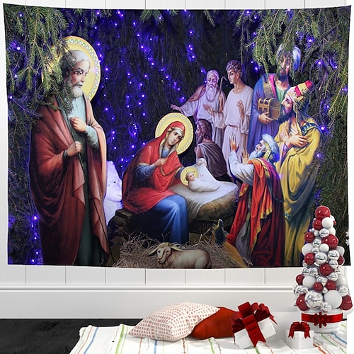 

Navidad Jesús siendo tapiz colgante arte de la pared tapiz grande decoración mural fotografía telón de fondo manta cortina hogar dormitorio sala de estar decoración