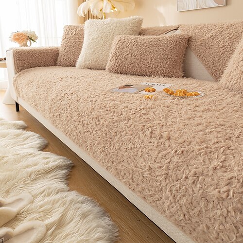 

Housse de canapé Sherpa, tapis de siège de chaise, housse de canapé, housse de canapé sectionnelle, antidérapante, lavable, protection de meubles pour chiens, chats, enfants (vendus non par tous les